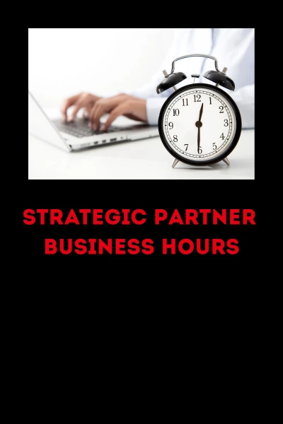 strategic partner logo showing business hours for independent services at mesa az location